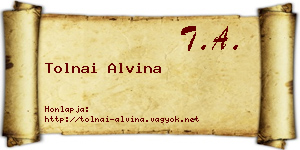 Tolnai Alvina névjegykártya